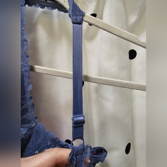 Victoria's Secret PINK padded halter bra gray lace XL hook & eye - Picture 5 of 11